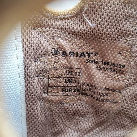 Ariat Roughstock Brown Leather Cowboy Boots Youth Toddler 12 Western Preloved - Picture 8 of 10